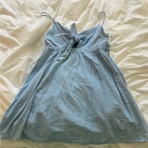 Tie front denim dress